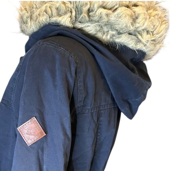 NOT AVAILABLE Womens Medium navy blue hooded parka-style jacket lined red plaid - Picture 8 of 10